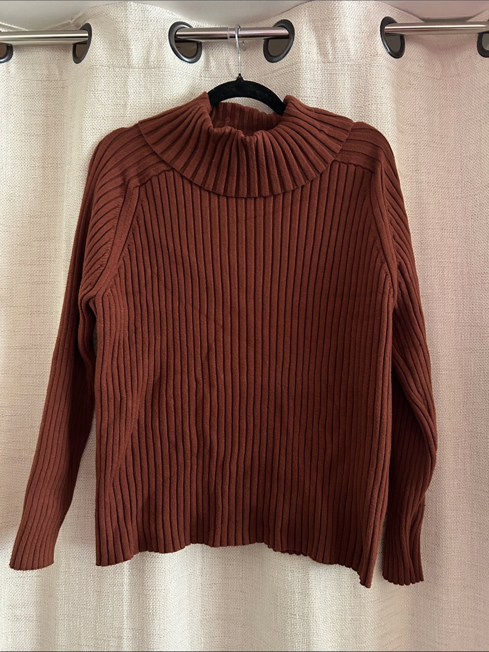 Banana Republic Ribbed Cowl Neck Sweater - Rust